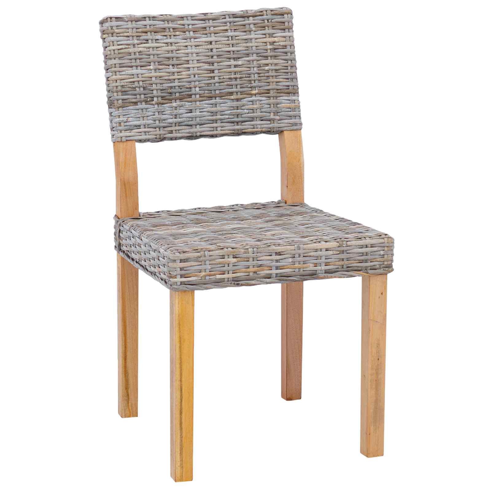 Esszimmerstuhl 2 pcs Kubu Rattan Weiß gewaschen 46 x 55 x 84 cm