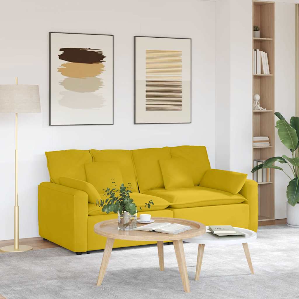 Modulares Sofa mit Kissen Blau