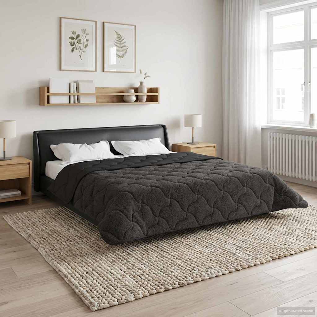 Ganzjahresbettdecke Gepolstert Anthrazit 135 x 200 cm