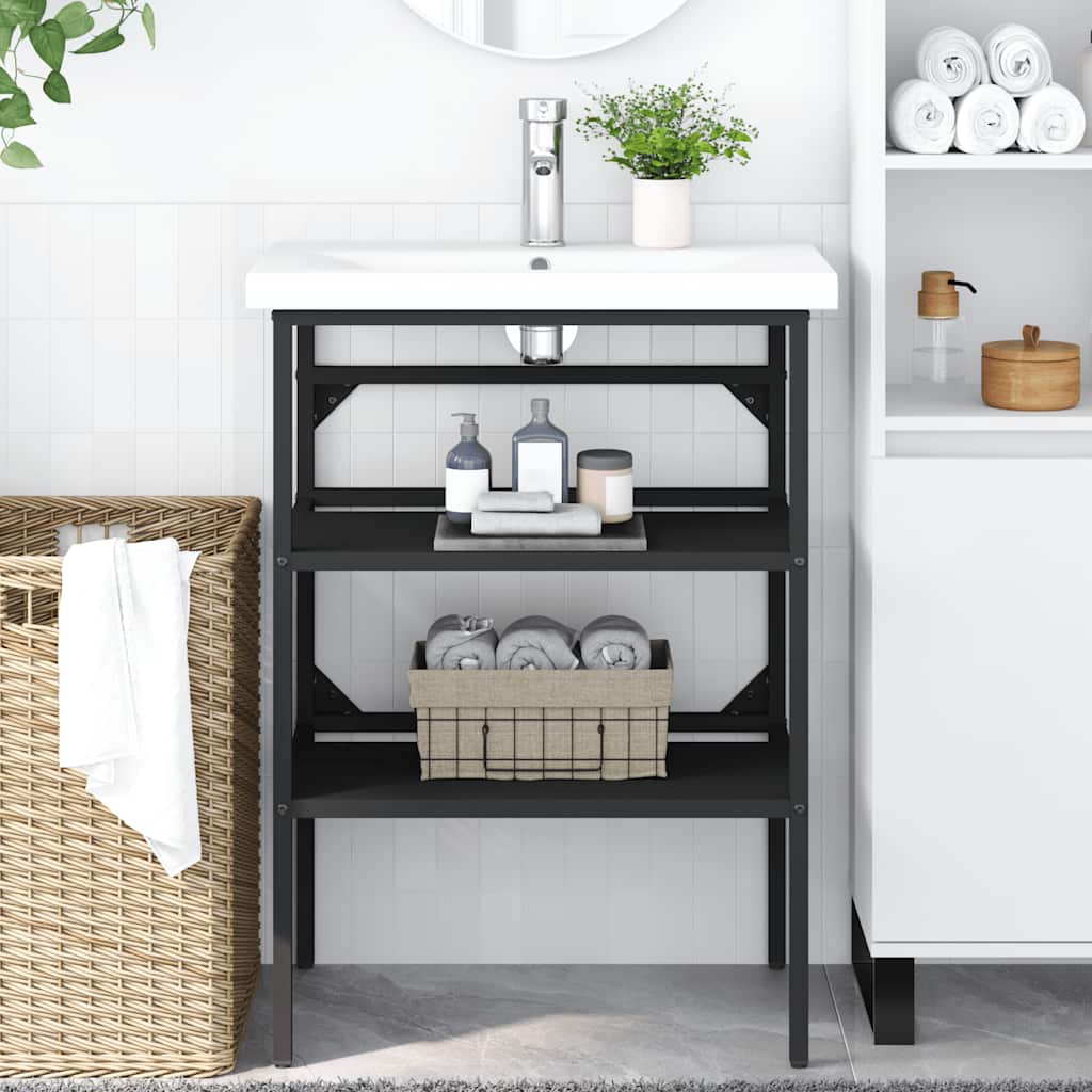 Badezimmer Waschtischgestell Weiß 40x38x83 cm Eisen