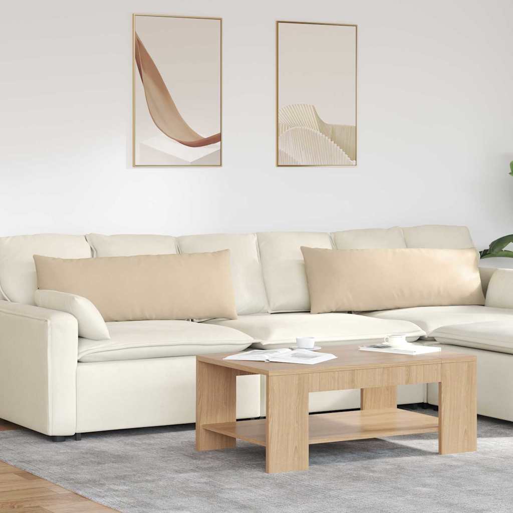 Sofakissen 2 Stück Taupe 50 x 30 cm Stoff