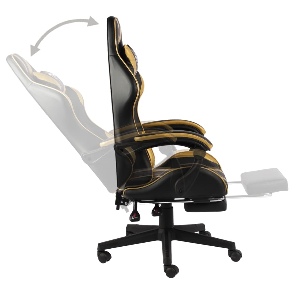 Gaming-Stuhl Schwarz und Blau Kunstleder