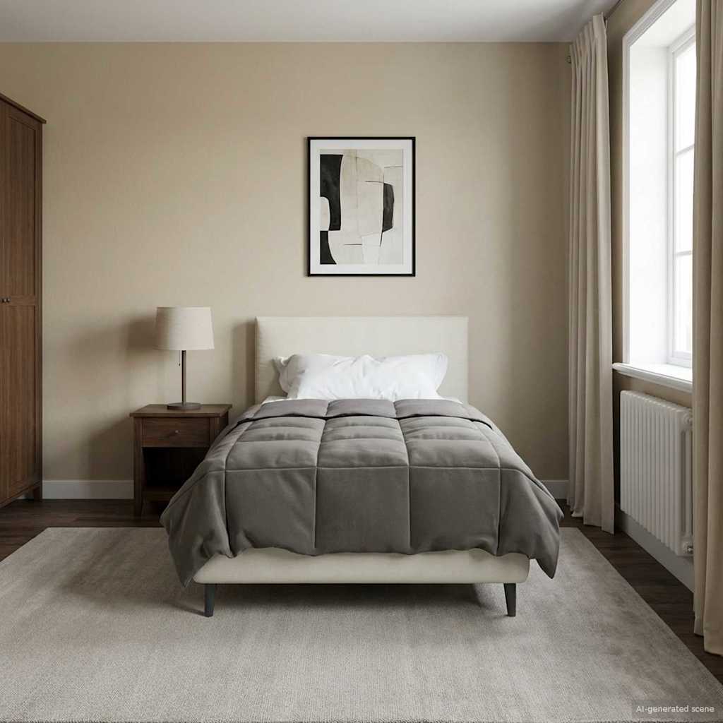 Winterbettdecke Gepolstert Anthrazit 240 x 260 cm Mikrofaser