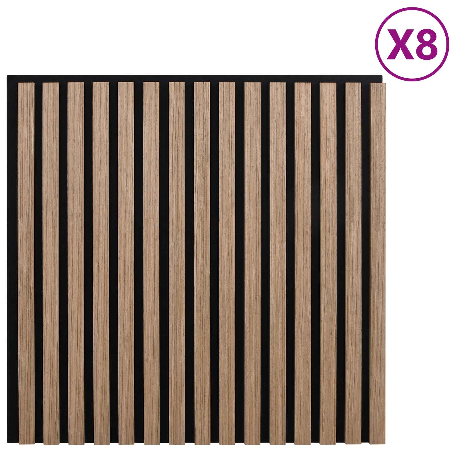 Wandpaneele 8 pcs Natur 60,5 x 60 cm