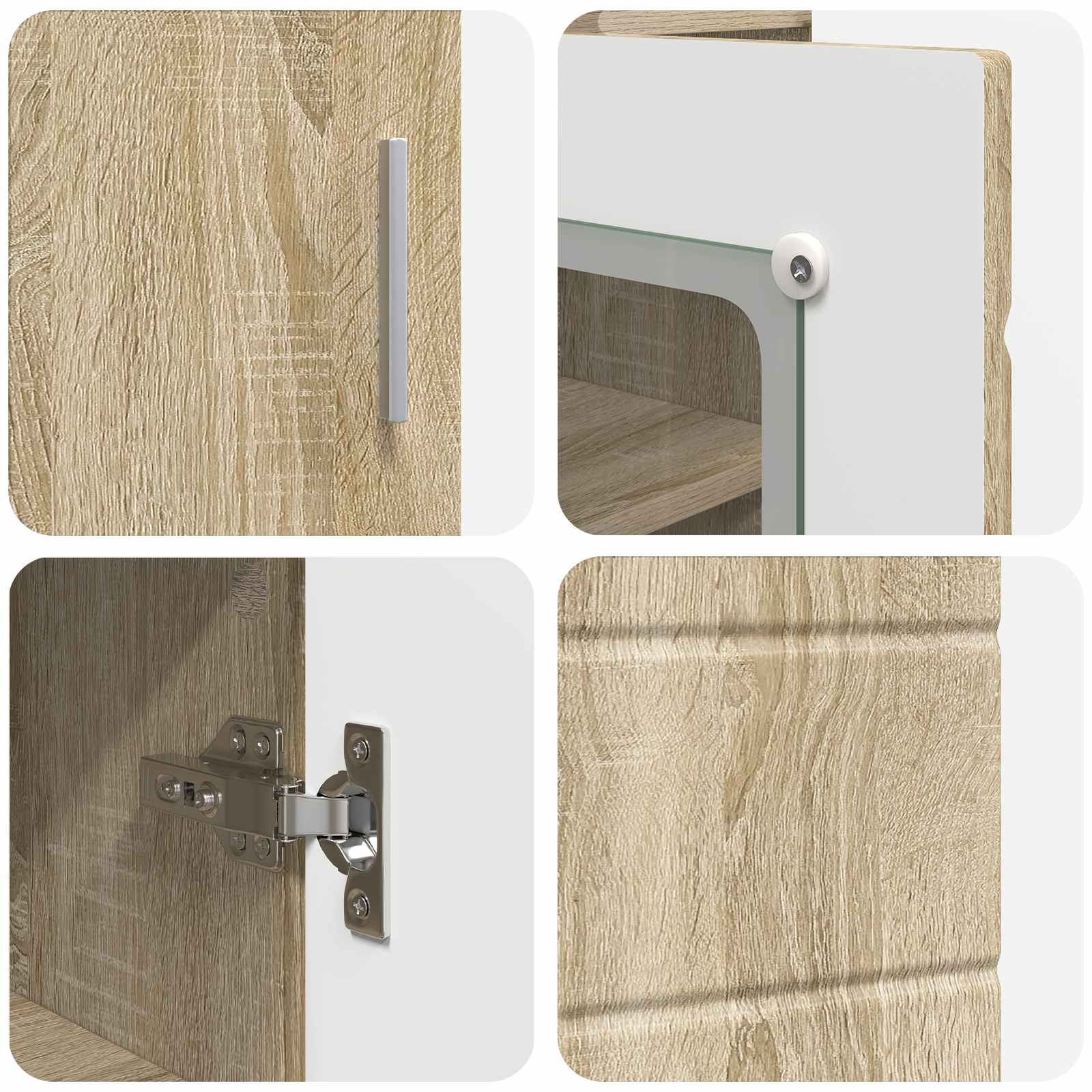 Highboard mit Regal FLORIN Weiß 60 x 35 x 182 cm Holzwerkstoff