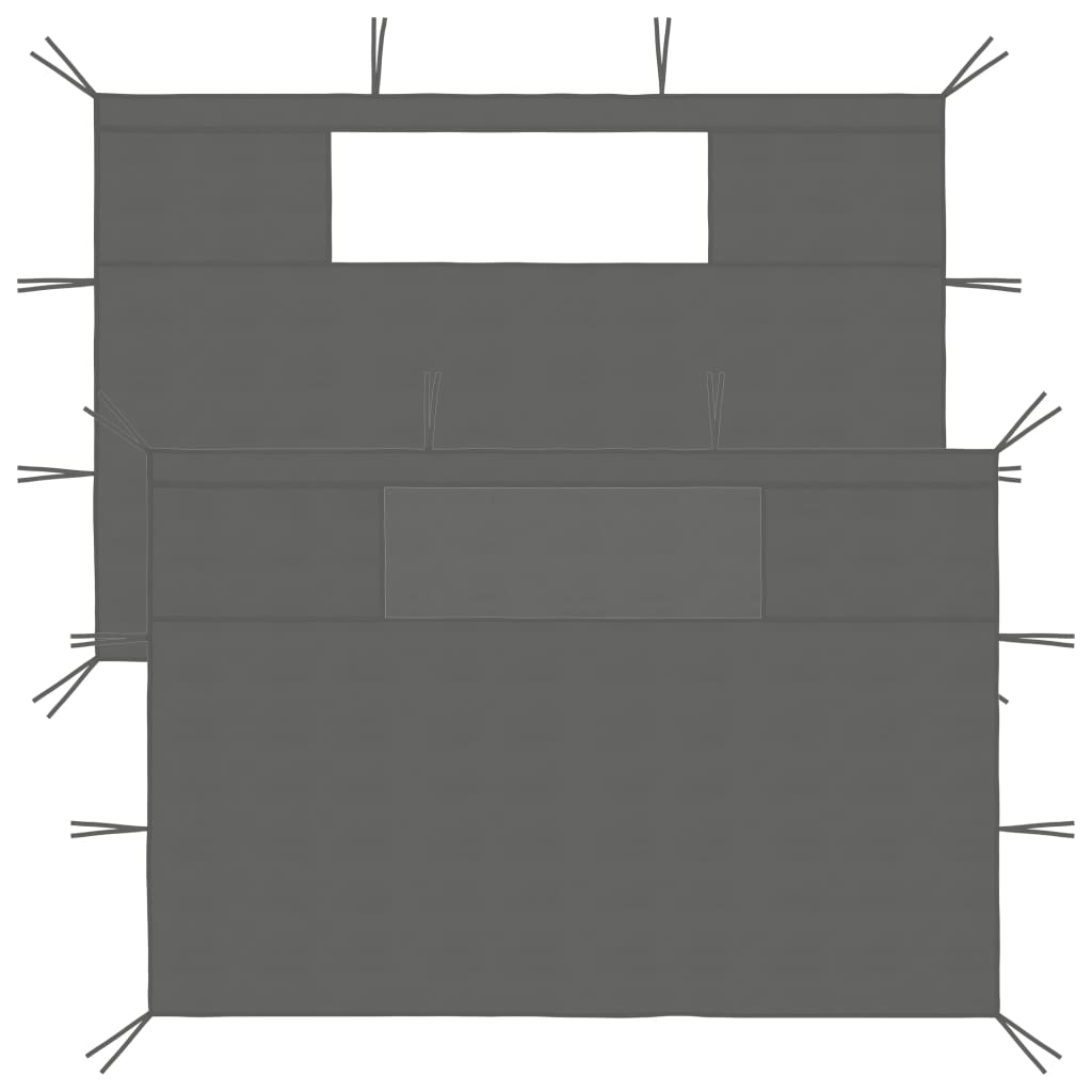 Pavillon-Seitenwände mit Fenstern 2 Stk. Creme