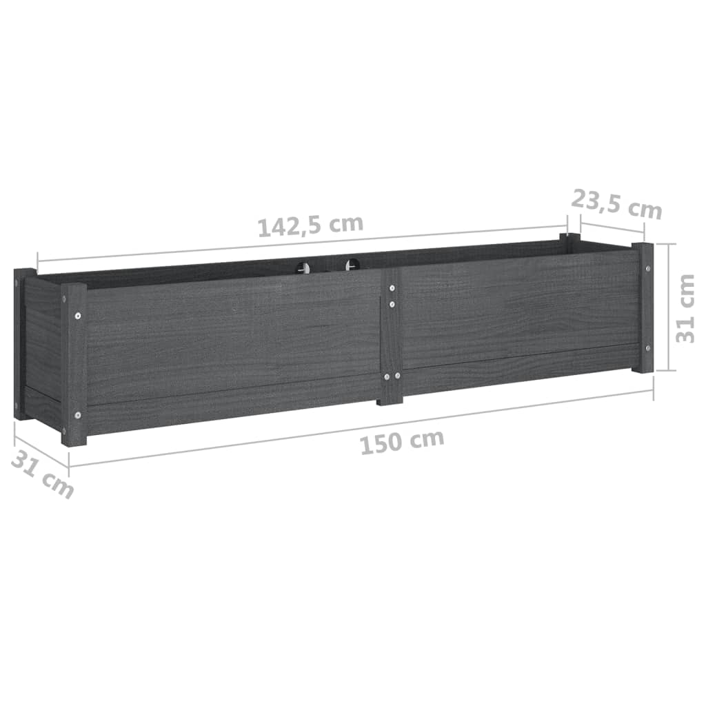 Garten-Hochbeete 2 Stk. Weiß 150x31x31 cm Massivholz Kiefer