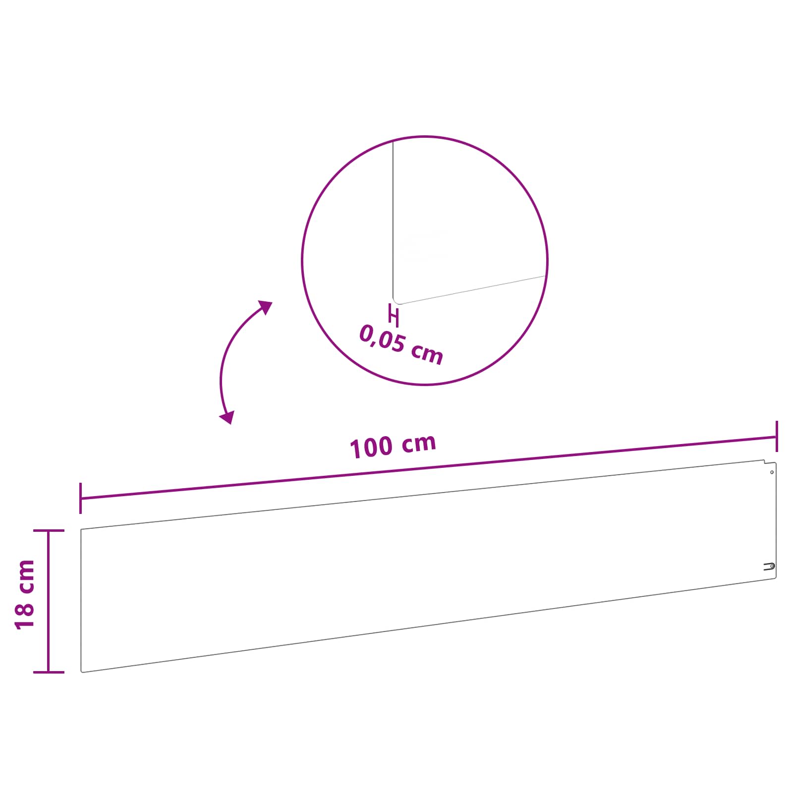 Raseneinfassung 10 pcs 100 x 12 cm Stahl Anthrazit