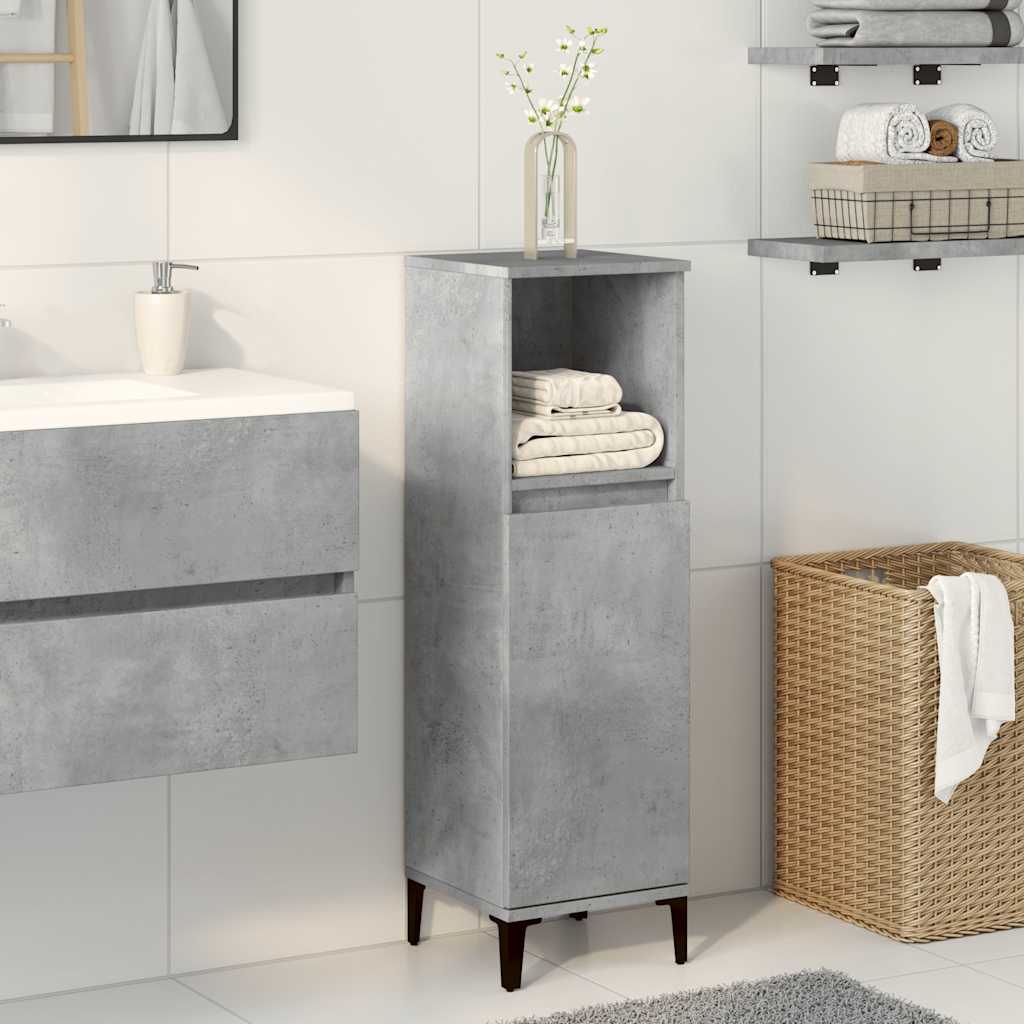 Badschrank Weiß 30x30x100 cm Holzwerkstoff