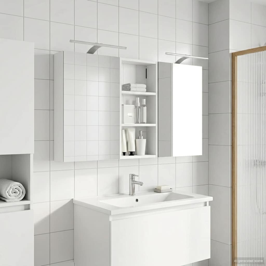 Badezimmerschrank-Set 3 pcs 80 x 10,5 x 50 cm Holzwerkstoff
