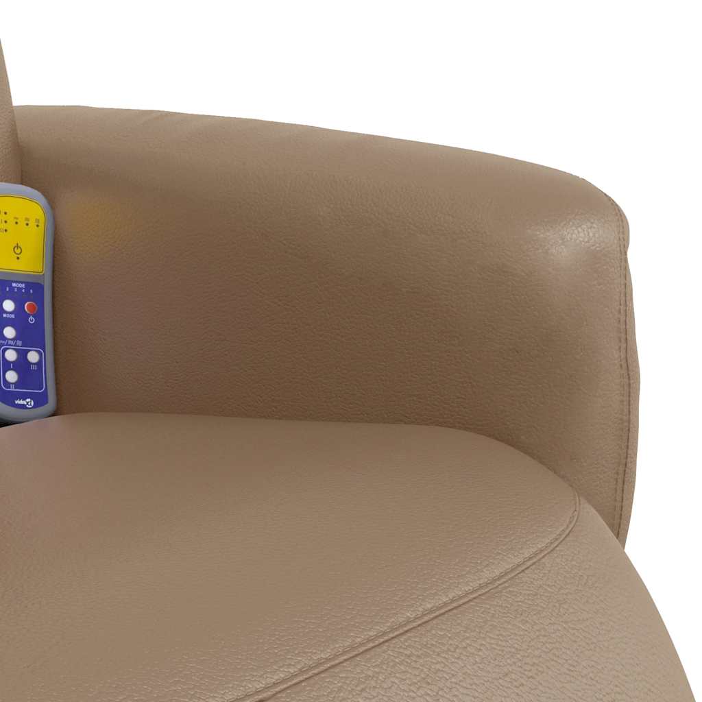 Massagesessel mit Fußteil Creme Kunstleder