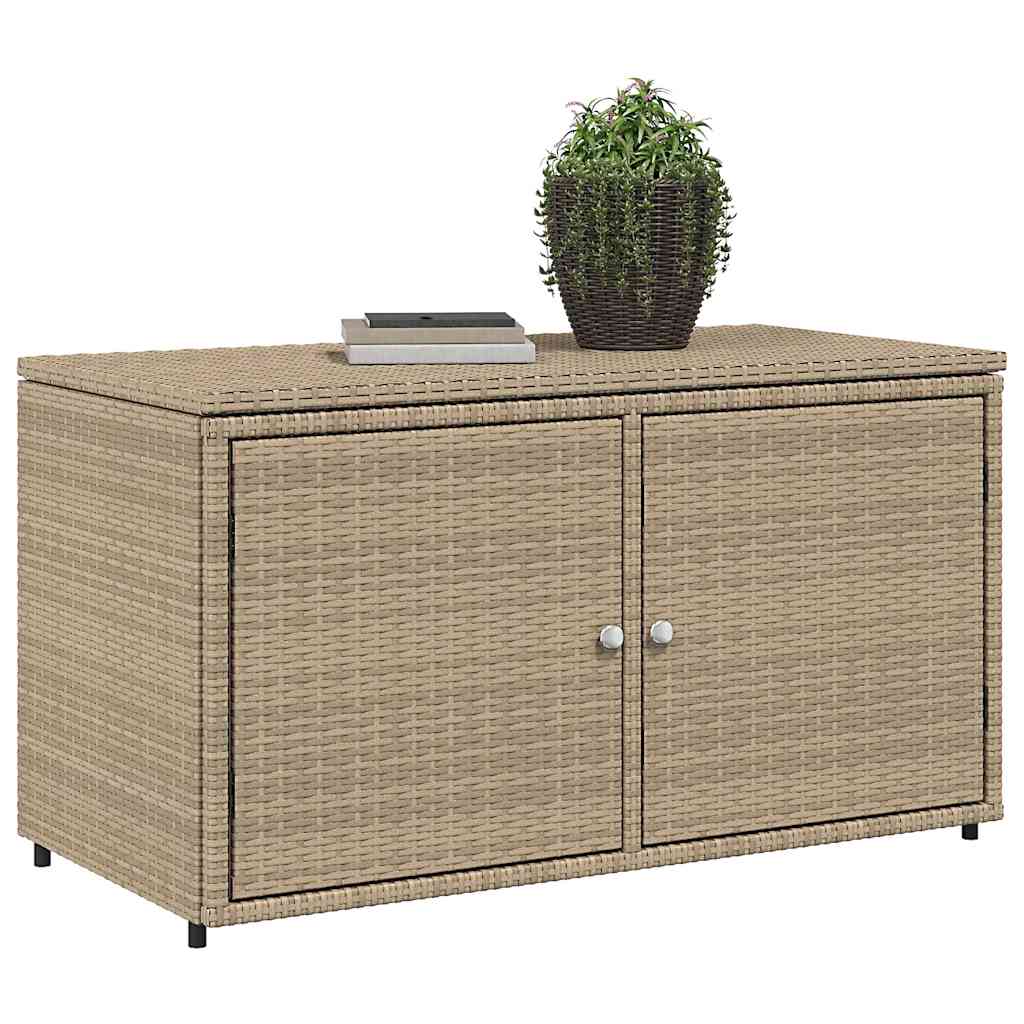 Gartenschrank Schwarz 110x55x60,5 cm Poly Rattan