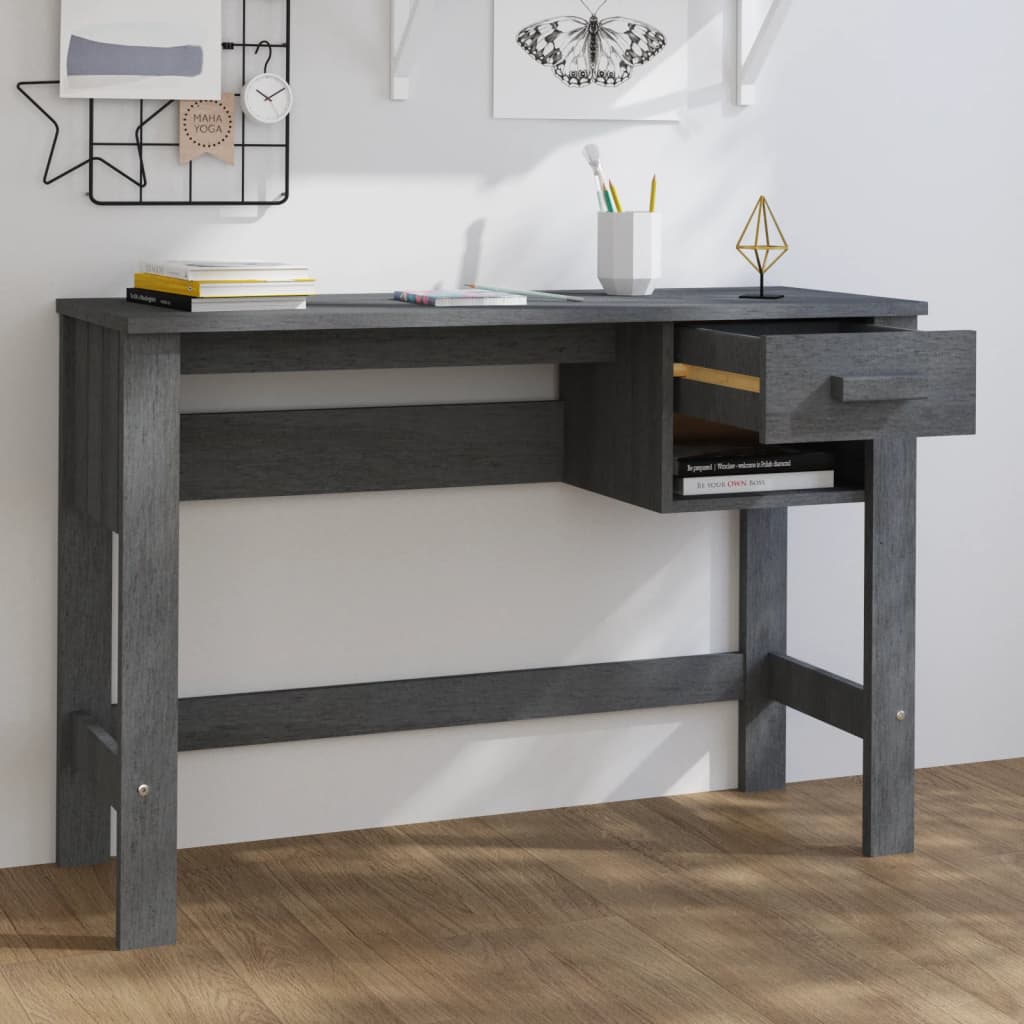 Schreibtisch HAMAR Honigbraun 110x40x75 cm Massivholz Kiefer