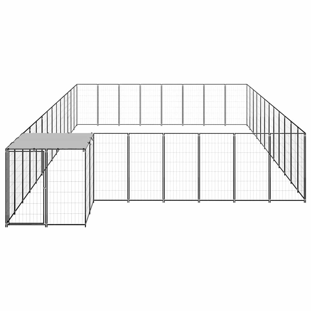 Hundezwinger Schwarz 6,05 m² Stahl