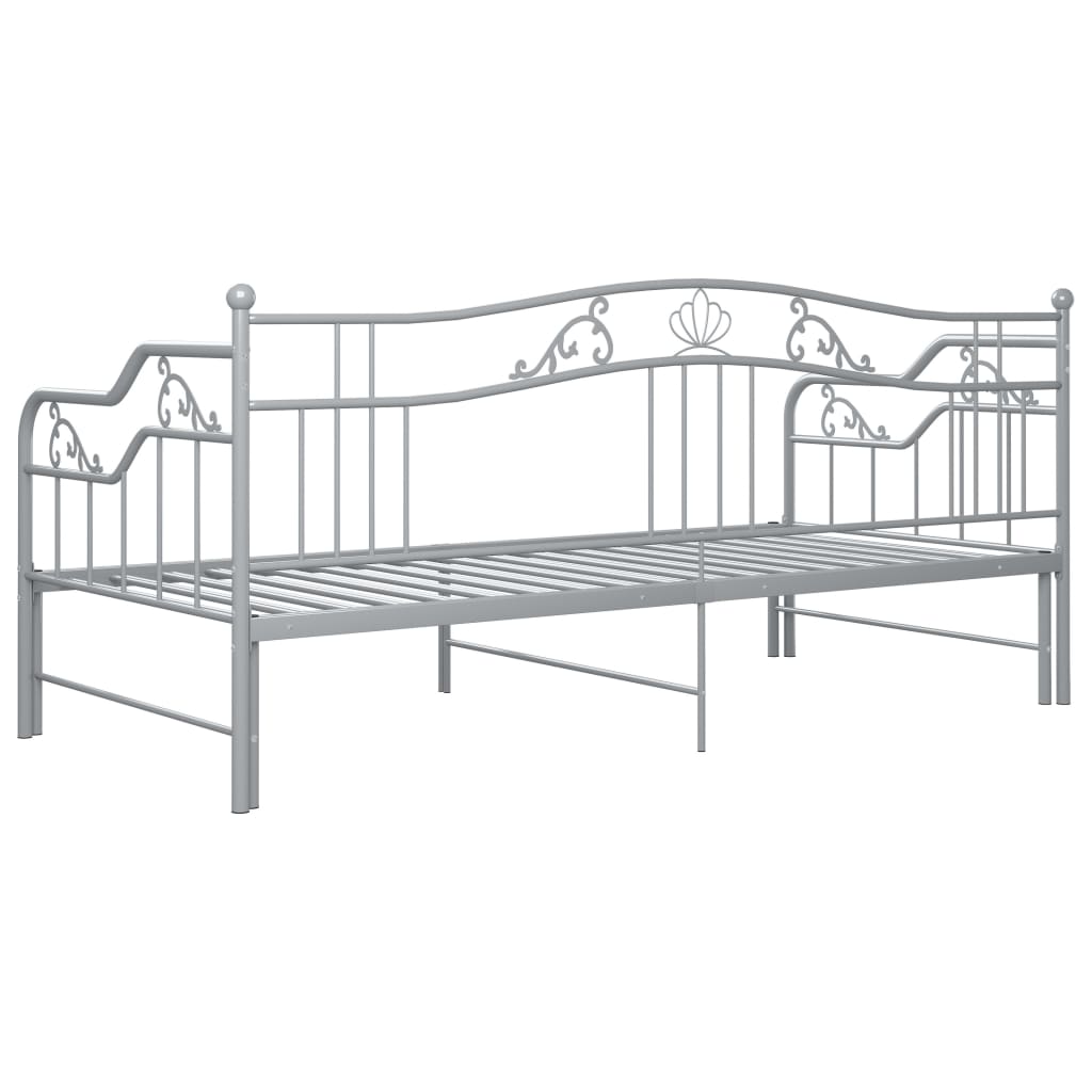 Ausziehsofa Bettgestell Schwarz Metall 90x200 cm