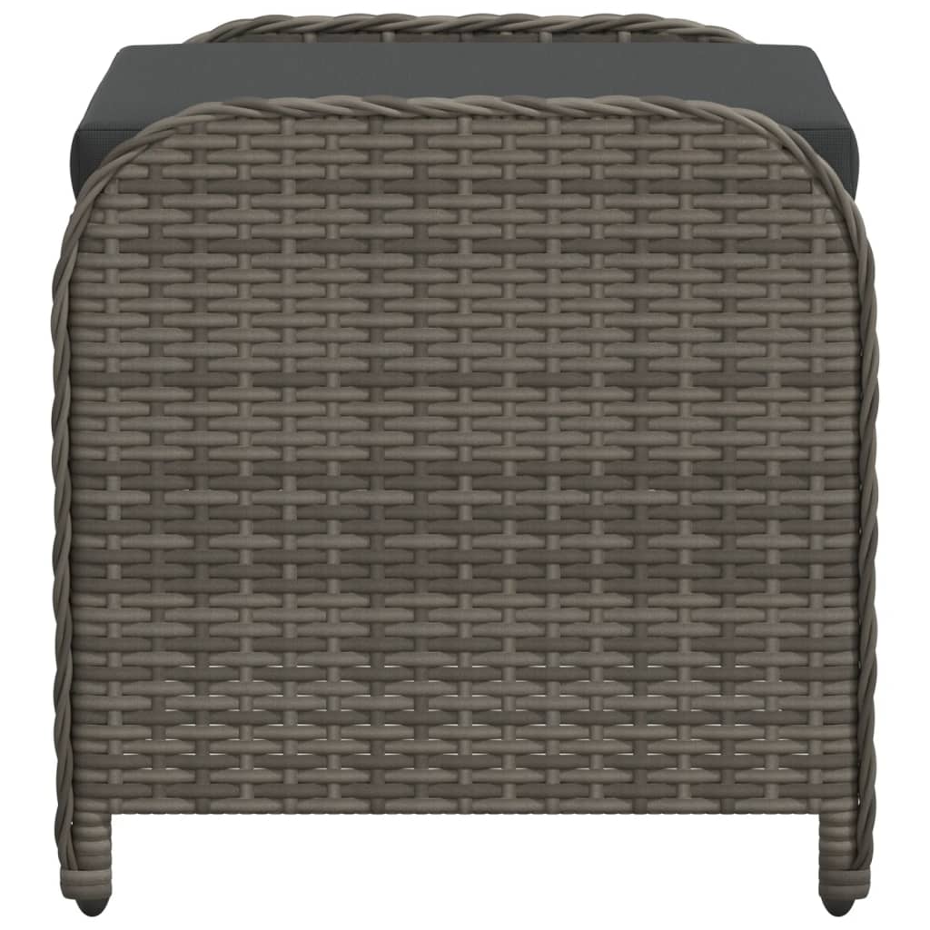 Gartenhocker mit Kissen Schwarz 58x46x46 cm Poly Rattan