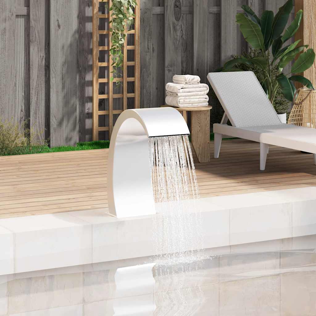 Pool-Wasserfall mit LEDs 22x60x70 cm Edelstahl 304