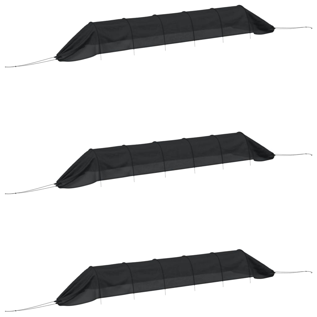 Netztunnel 2 Stk. Schwarz Stahl und Polyethylen