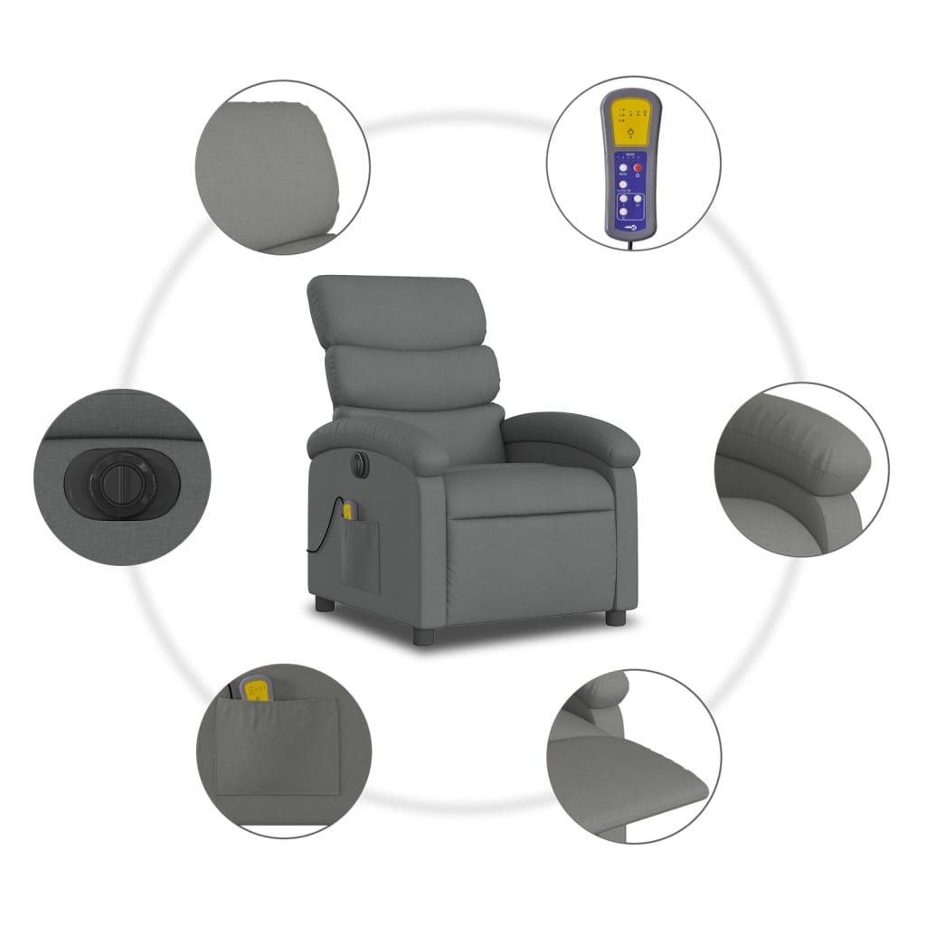 Relaxsessel Elektrisch Hellgrau Stoff