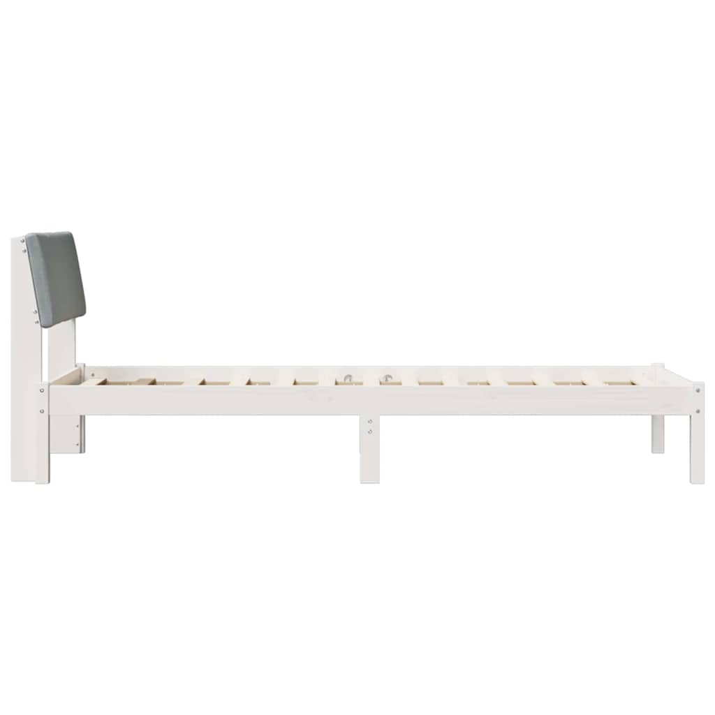 Bettgestell Braun und hellgrau 200 x 200 cm Massivholz Kiefer