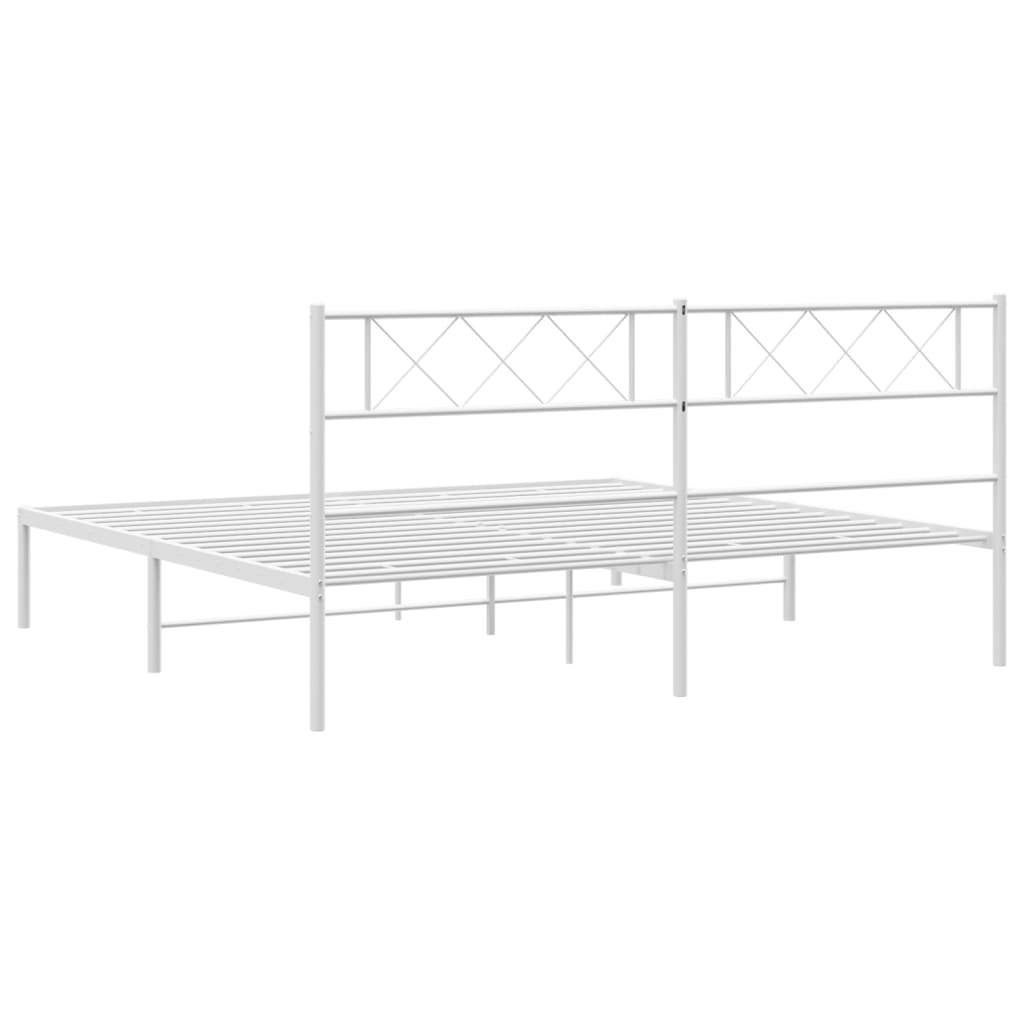 Bettgestell mit Kopfteil Metall Schwarz 100x190 cm