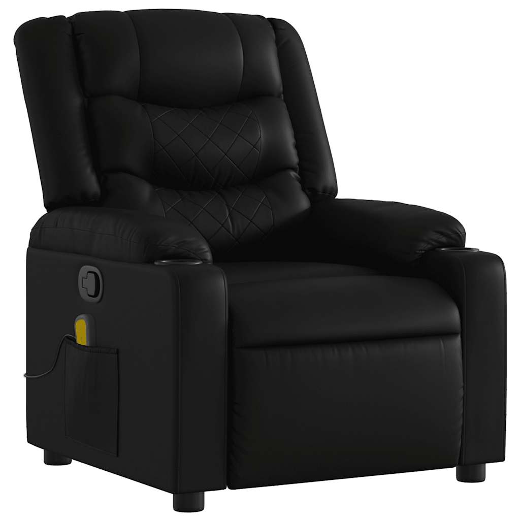 Massage-Relaxsessel, Kunstleder, Schwarz