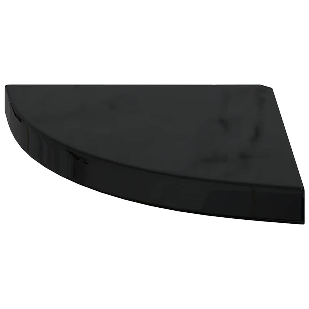 Schwebende Eckregale 2 Stk. Hochglanz-Weiß 25x25x3,8 cm MDF