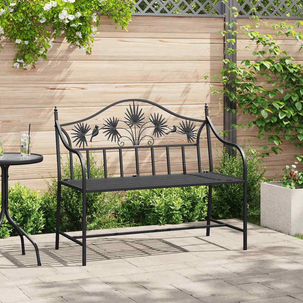 Gartenbank Antik Weiß 104 x 52,5 x 89 cm Stahl