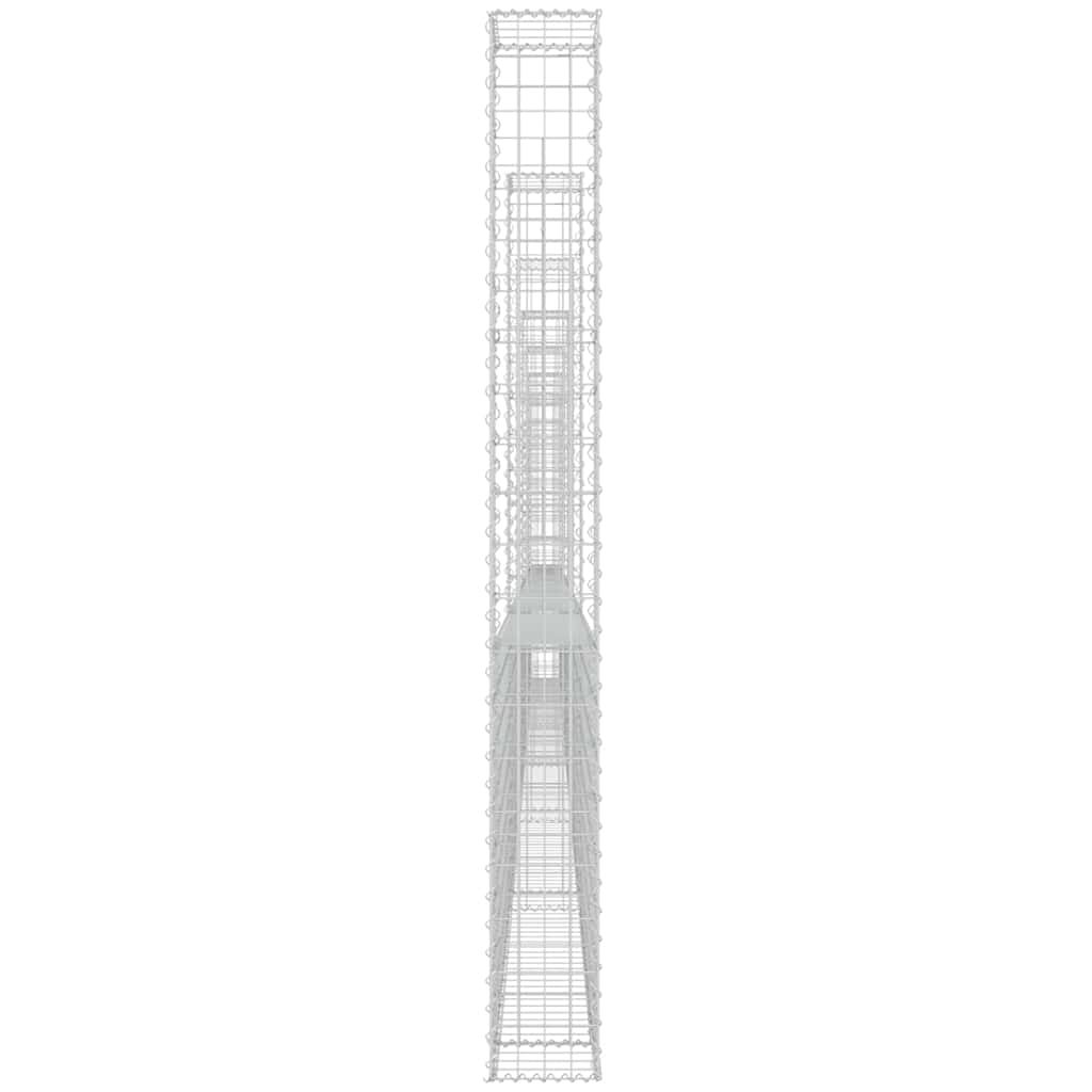 Gabionenkorb U-Form mit 2 Säulen Eisen 140x20x150 cm