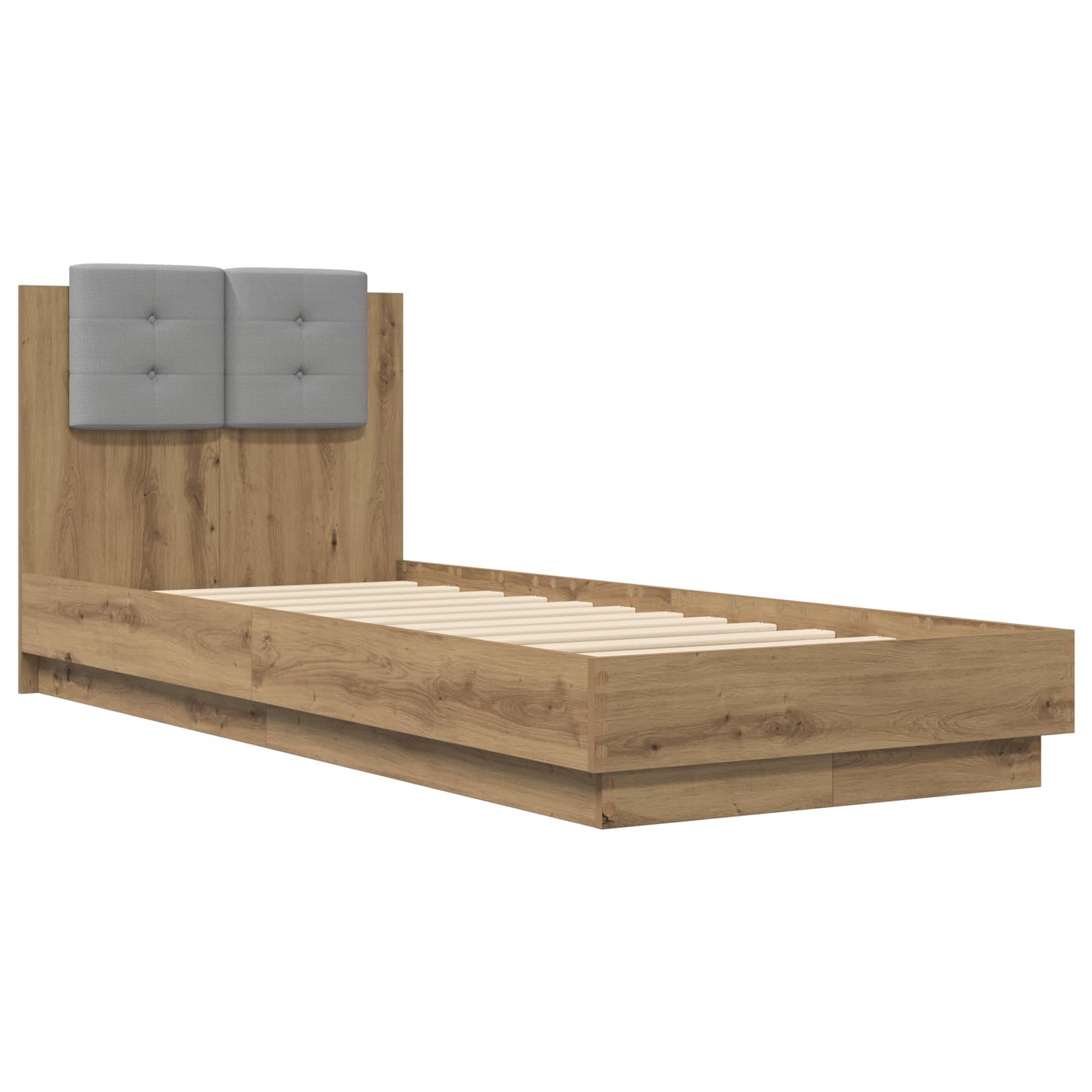 Bettgestell mit Kopfteil Grau Sonoma 180x200 cm Holzwerkstoff