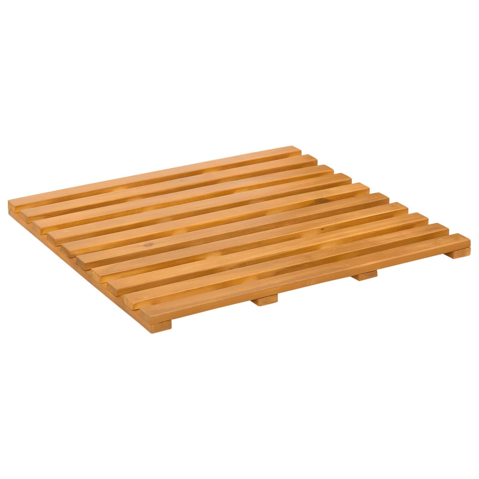 Badematte Uni Braun 56 x 37 x 2,5 cm Massives Akazienholz
