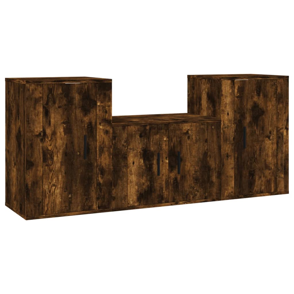 3-tlg. TV-Schrank-Set Weiß Holzwerkstoff