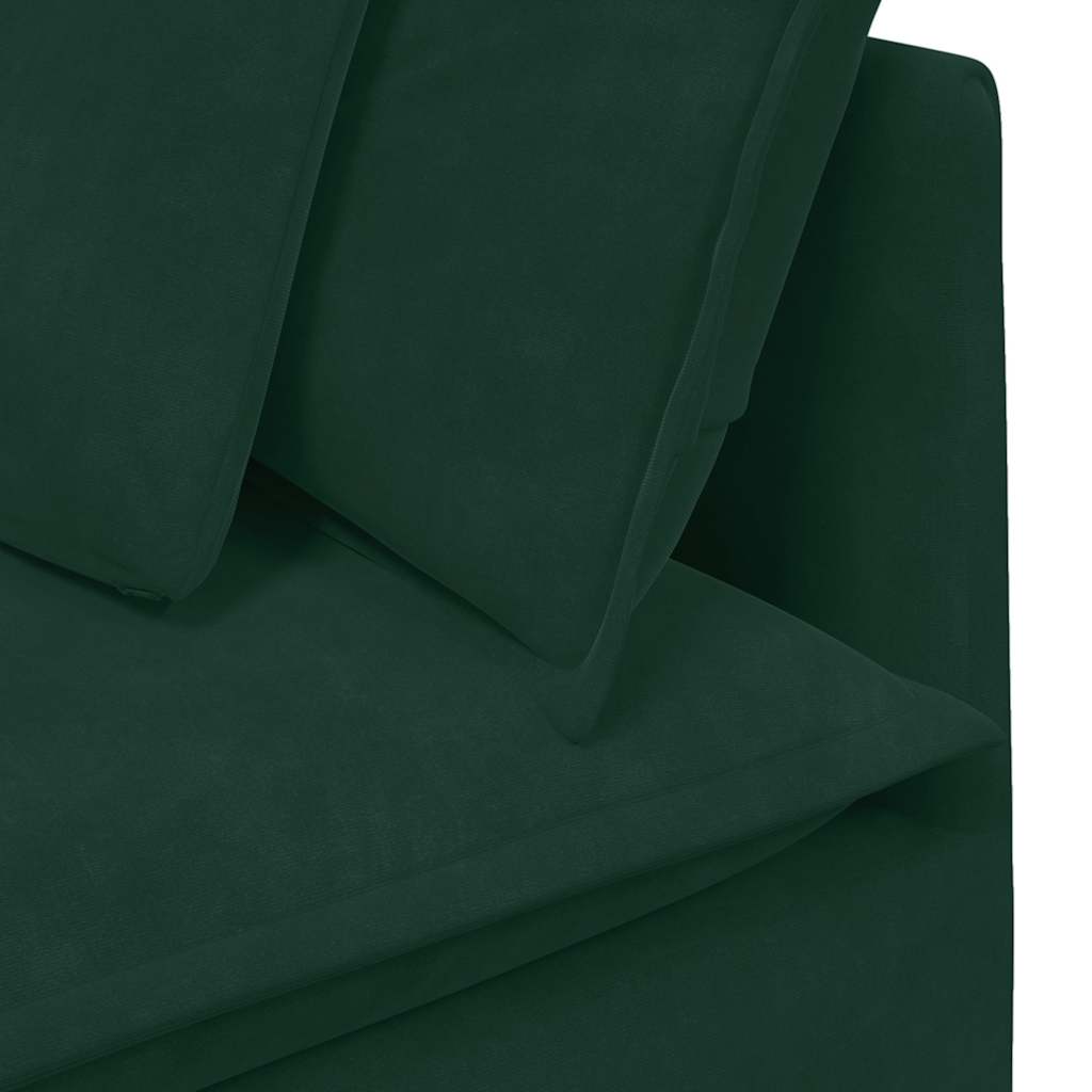 Modulares Sofa mit Fußhocker Kissen Samt Blau