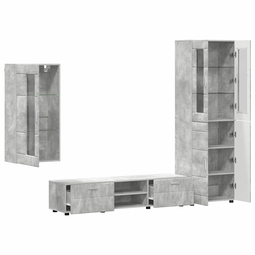 Highboard mit Regal FLORIN Weiß 60 x 35 x 182 cm Holzwerkstoff