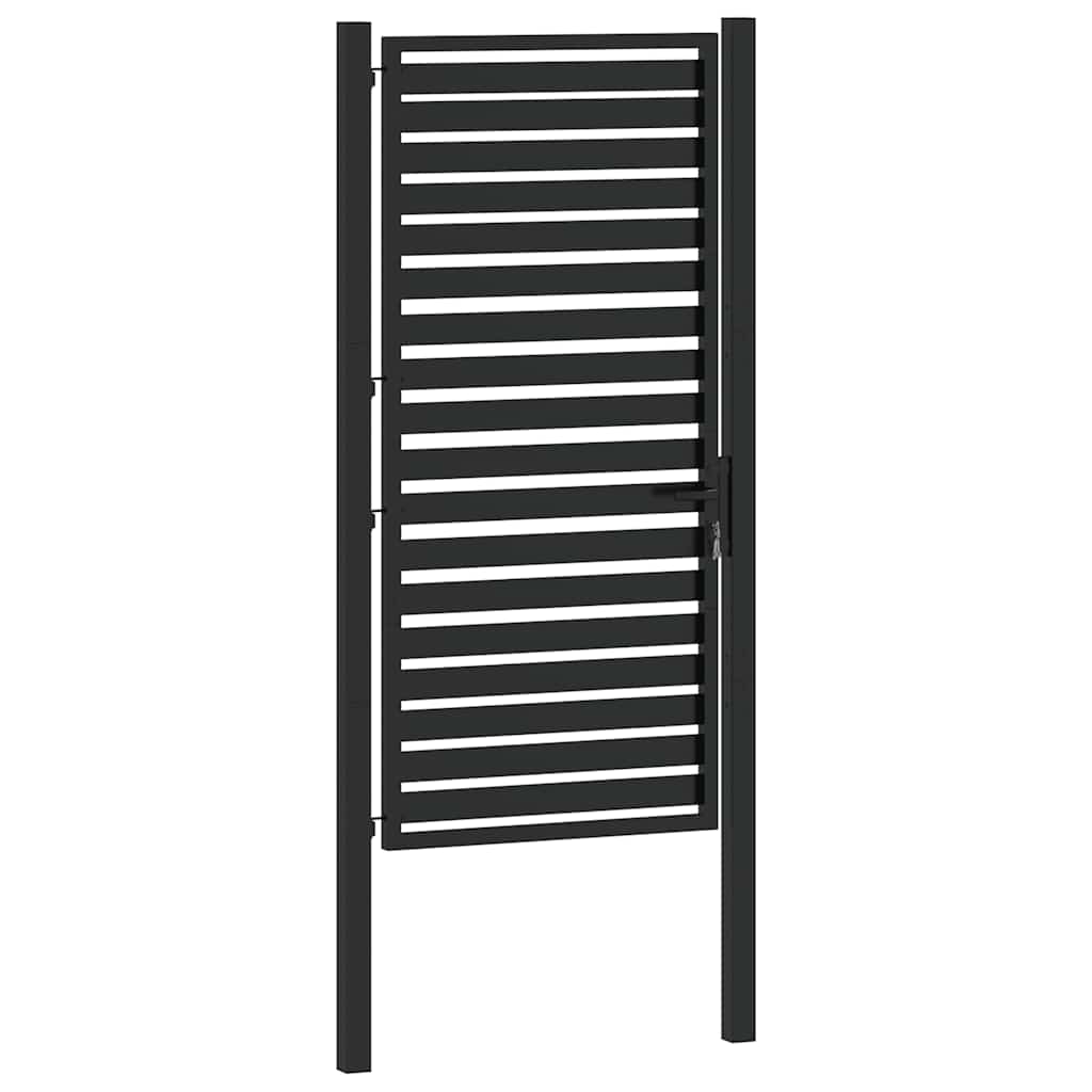 Gartentor Abschließbar Schwarz 100x100 cm Aluminium