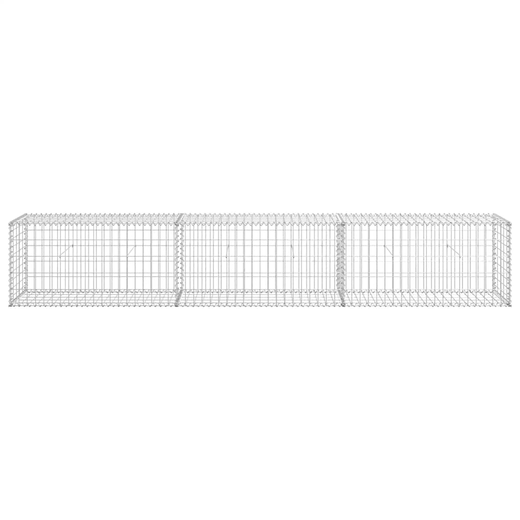 Gabionenwand mit Abdeckung Verzinkter Stahl 20×20×100 cm