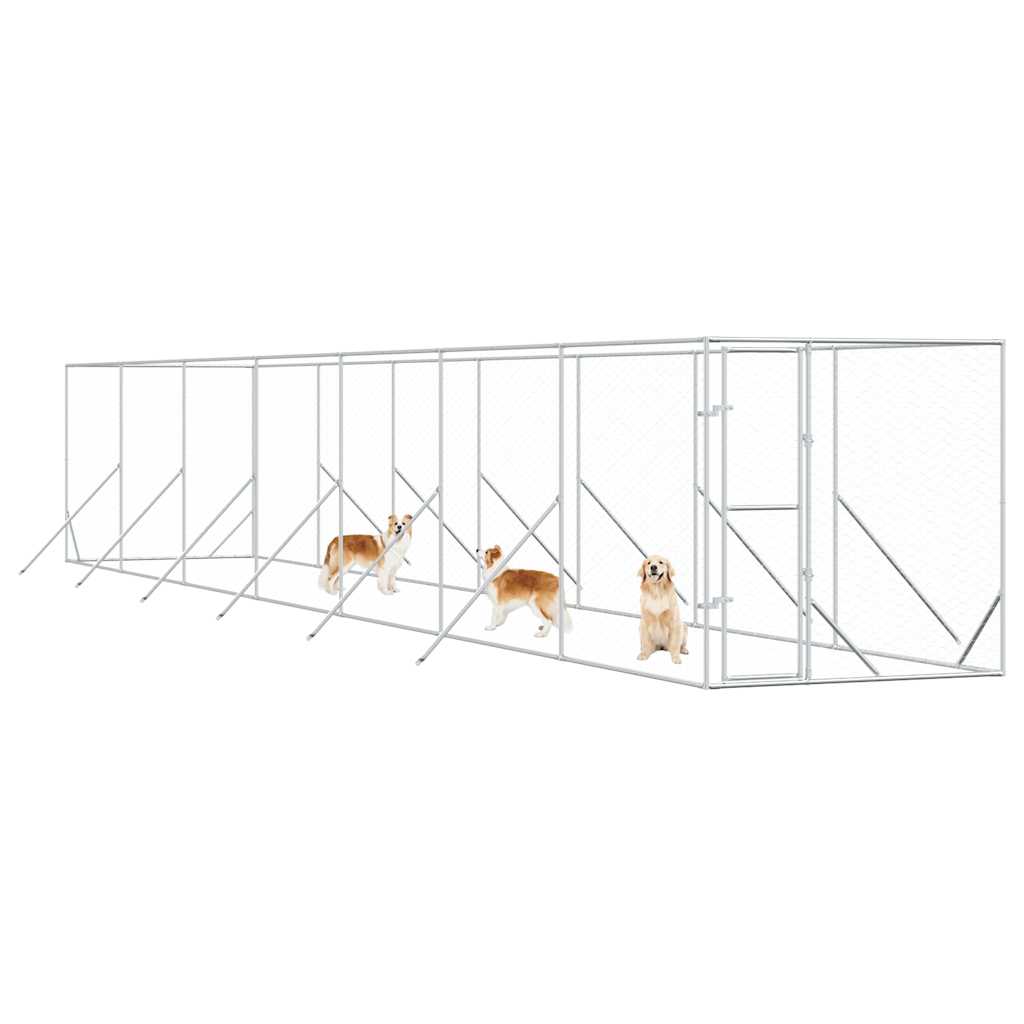 Outdoor-Hundezwinger Silbern 2x2x2 m Verzinkter Stahl