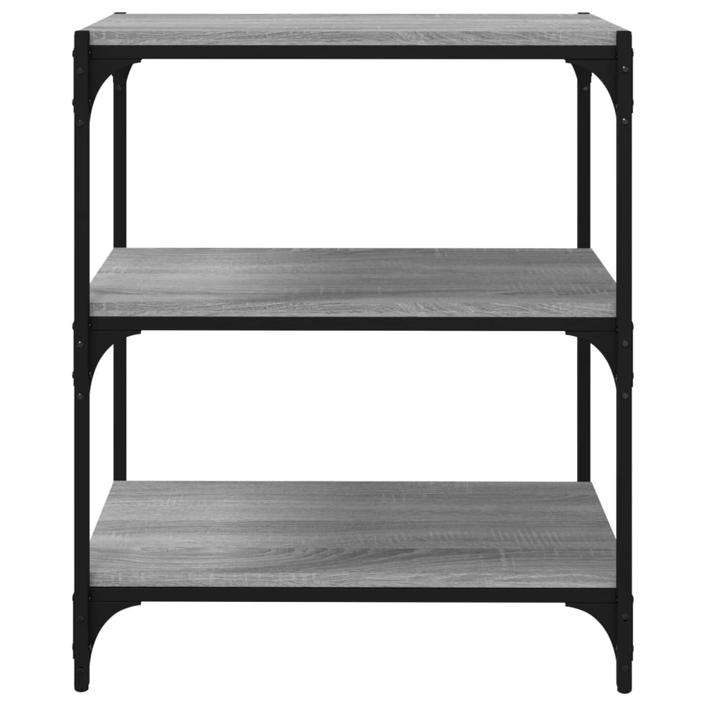 Bücherregal Schwarz 40x33x70,5 cm Holzwerkstoff und Stahl