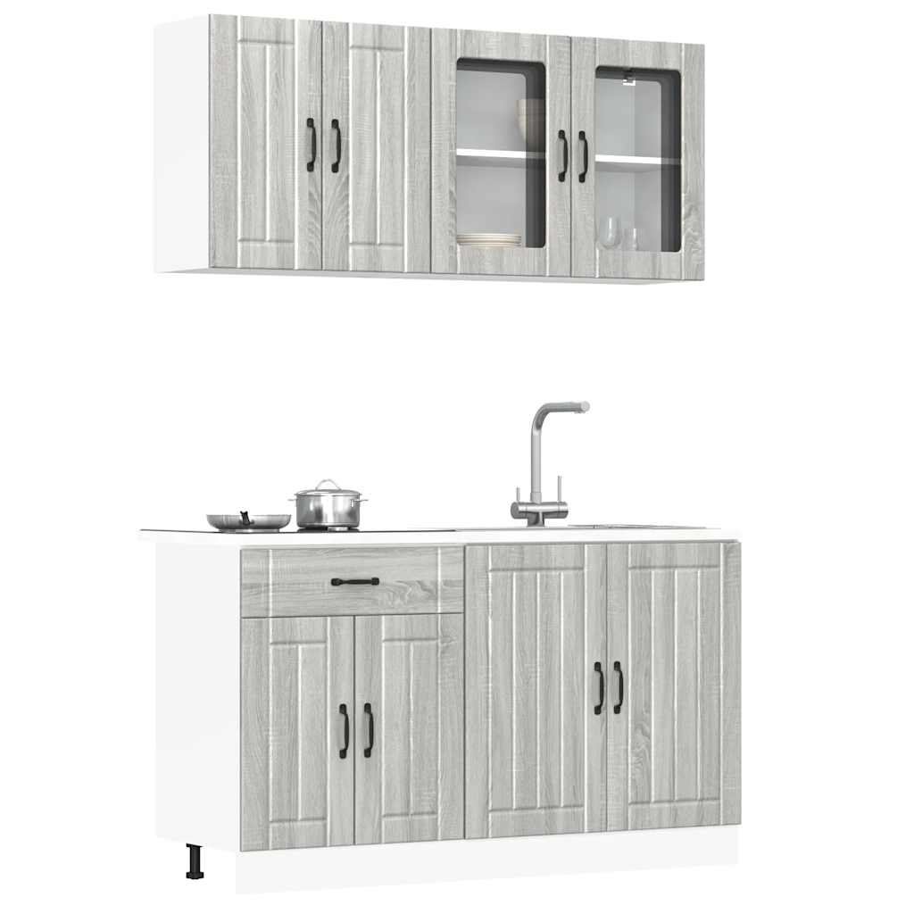 4-tlg. Küchenschrank-Set Lucca Weiß Holzwerkstoff