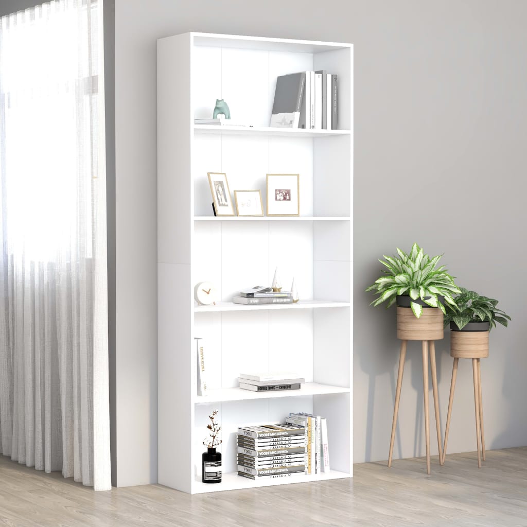 Bücherregal Schwarz Eichen-Optik 80x30x189 cm Holzwerkstoff