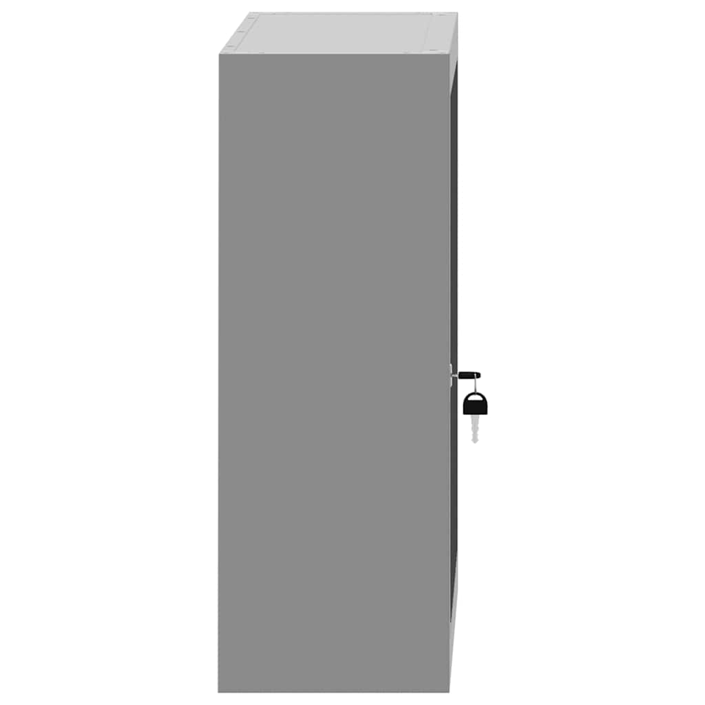 Werkzeugschrank mit Regal Schwarz und Grau 55 x 55 x 55 cm