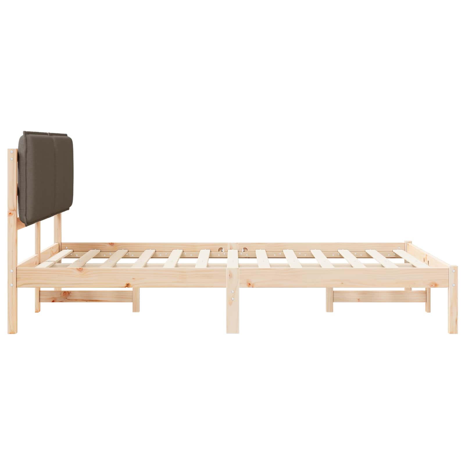 Bettgestell mit gepolstertem Kopfteil Hellgrau 200 x 200 cm