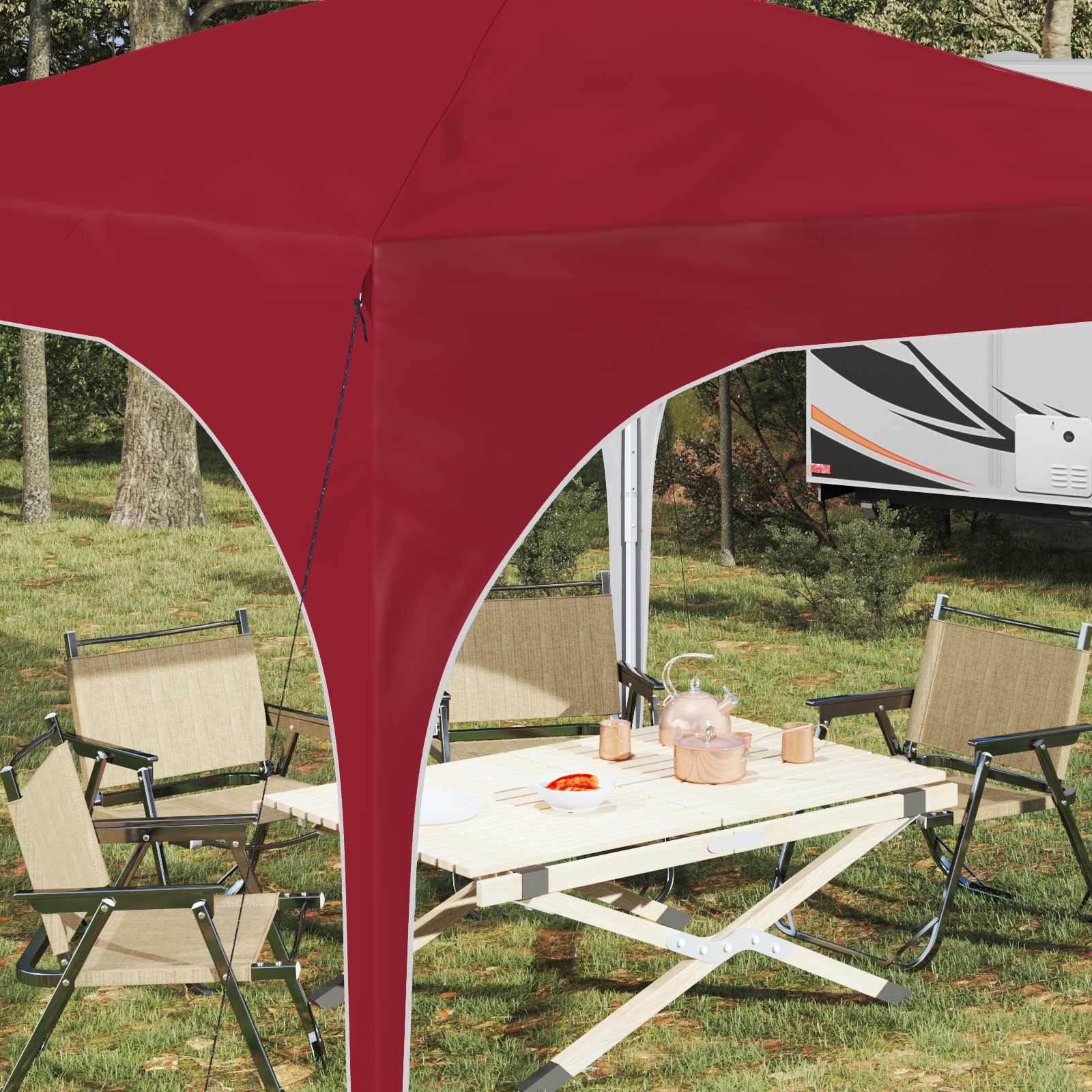Pop-up Partyzelt 290 x 290 x 245 cm Creme