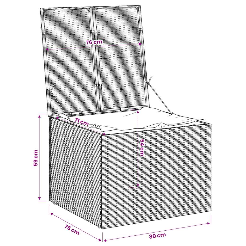 Gartentruhe Schwarz 283L Poly Rattan