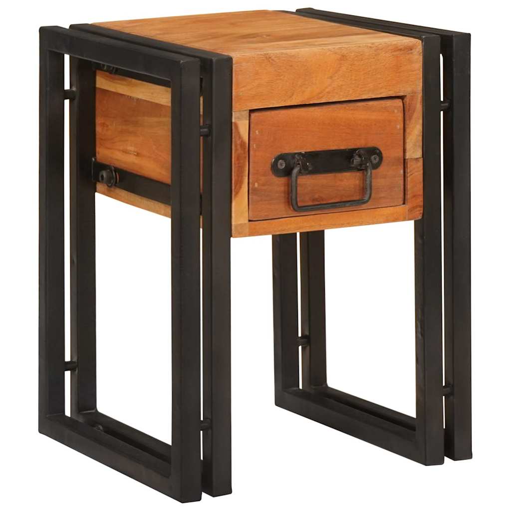 Beistelltisch mit Schubladen 40 x 40 x 50 cm Massivholz Mango