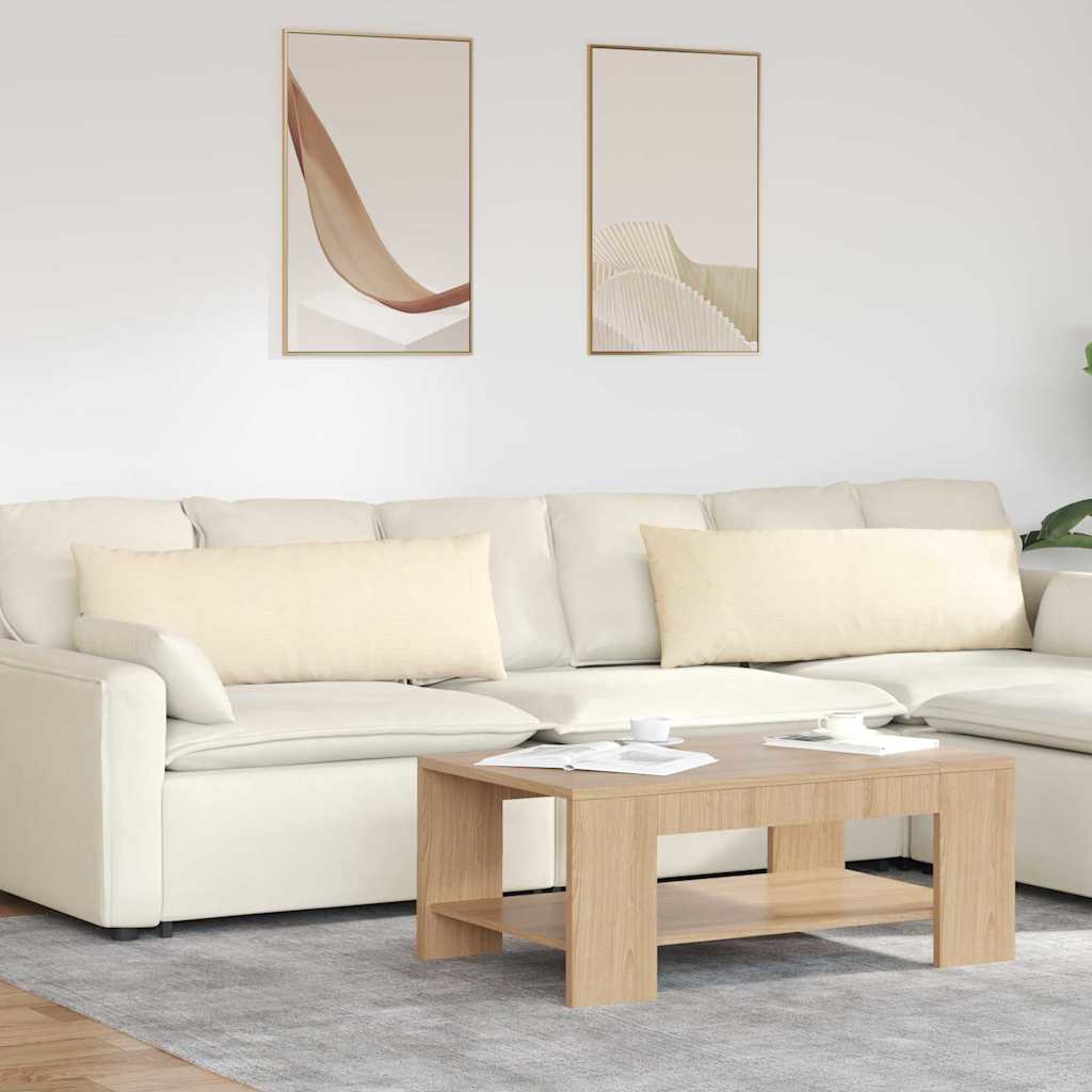 Sofakissen 2 Stück Hellgrau 50 x 30 cm Cordstoff