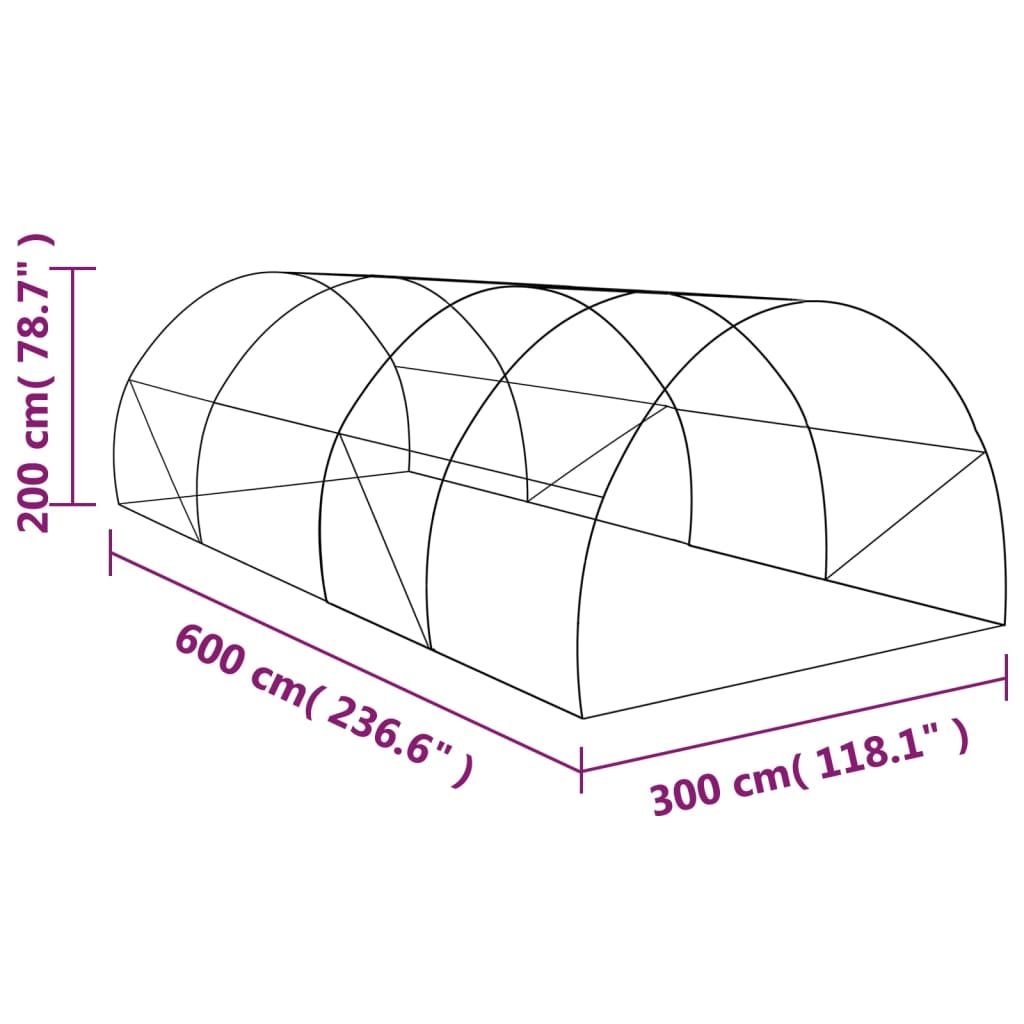 Gewächshaus 4,5 m² 300x150x200 cm