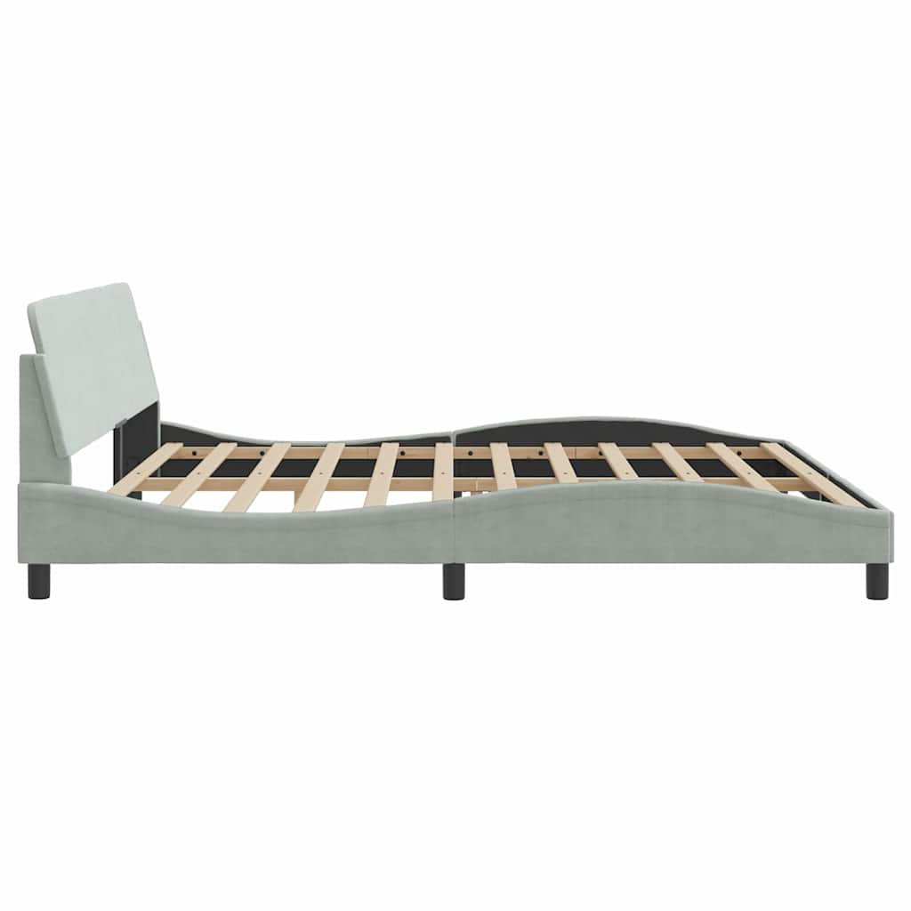 Bettgestell "Dover" Hellgrau 80x200 cm Samt