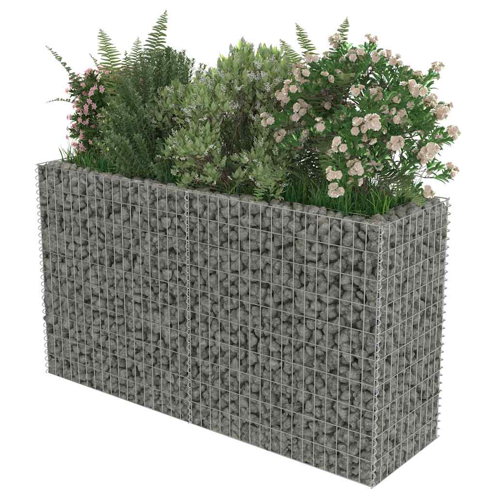 Gabionen-Hochbeet Verzinkter Stahl 450×90×100 cm