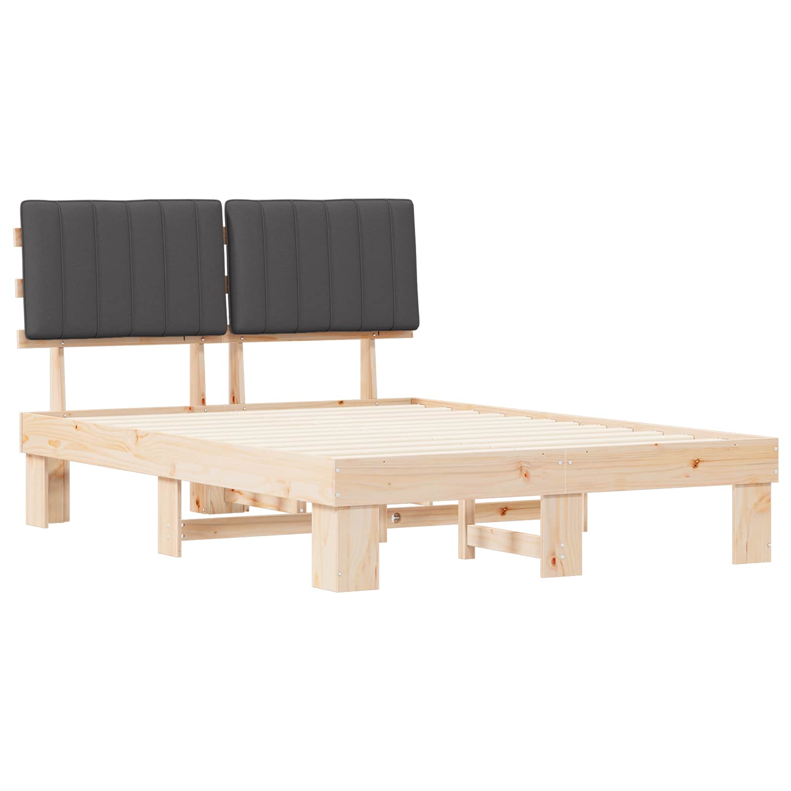 Bettgestell mit gepolstertem Kopfteil Hellgrau 200 x 200 cm
